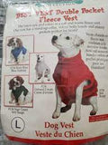 small med larg dog fleece vest ass.