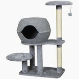 Bud'Z 3 level cat tree wiith hiding place grey 58x58x96cm