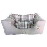 Doggie-Q Plaid prestige bed khaki mediu,