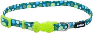 Lilpal Adj patterned collar green dot 6-8"
