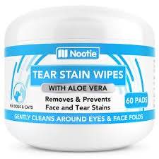 Nootie tear stain wipes w/aloe vera