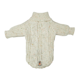 Cable knit LS sweater oatmeal large