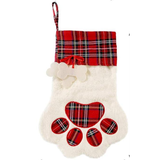 Pawprint plaid pet stocking