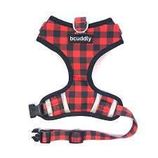 Bcuddly control harness red plaid Lg