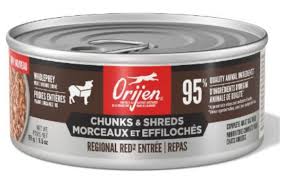 Orijen chunks + shreds cat food regional red entree 155g