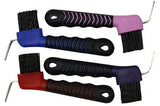 Rubber grip hoofpick with brush pink