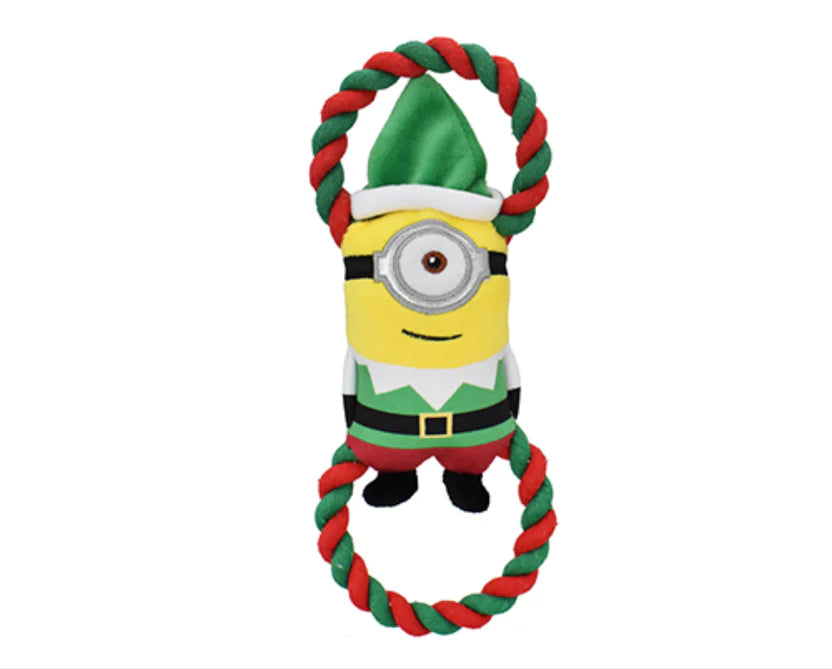 Multipet/holiday Minion Stuart elf tug toy 10.5"