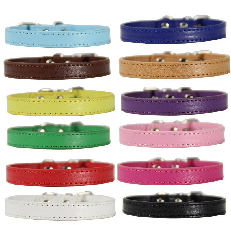 Faux leather collar med gr 16.5"