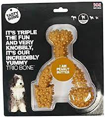 Small trio bone Nylon Peanut butter