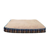 Rectangular mattress bed blue tartan