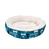 Dog round cuddle bed woof blue 53cm/21"