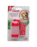 Waste bag dispenser with bags red