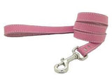 Double leather lead 5/8" X 72" pink
