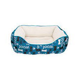 Rectangular cuddle bed WOOF blue