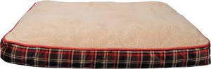 Rectangular mattress bed red tartan