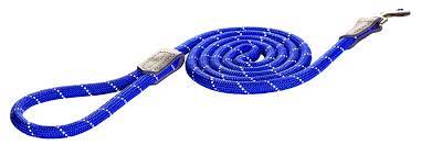 Rogz rope leash 1/2" X 6' blue