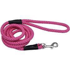 rope leash 6' bright pink