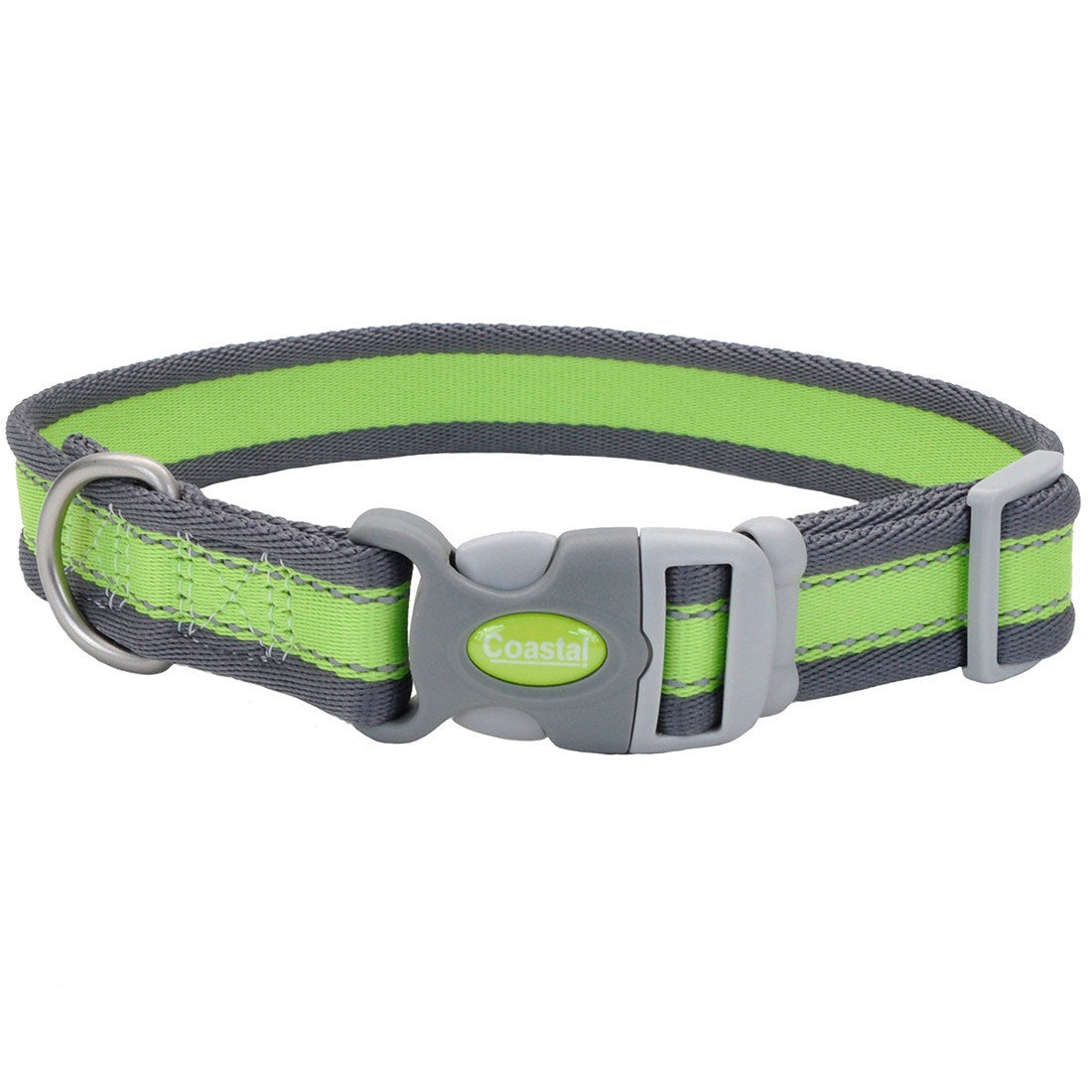 Pet attire pro reflective adjustable collar 14"-20" - yellow/grey