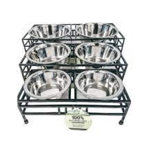 pet wrought iron double dinner 2qt