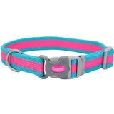 Pet attire pro reflective adjustable collar 8"-12" - pink/teal