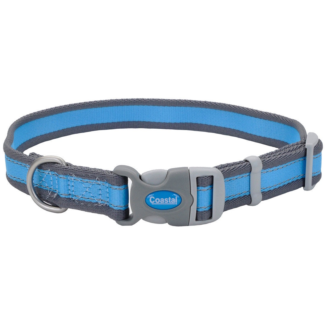 Pet attire pro reflective adjustable collar 10"-14" - blue/grey