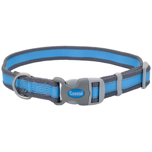 Pet attire pro reflective adjustable collar 10"-14" - blue/grey